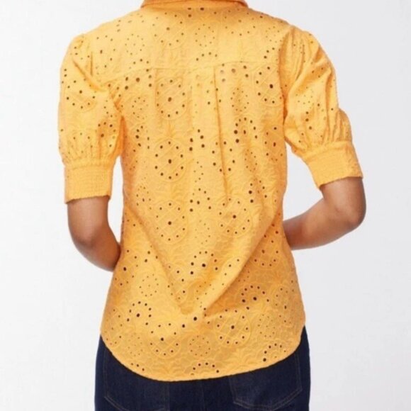 Chico’s Eyelet Pineapple Button Down Top Size 4, US size 20 - Picture 2 of 13